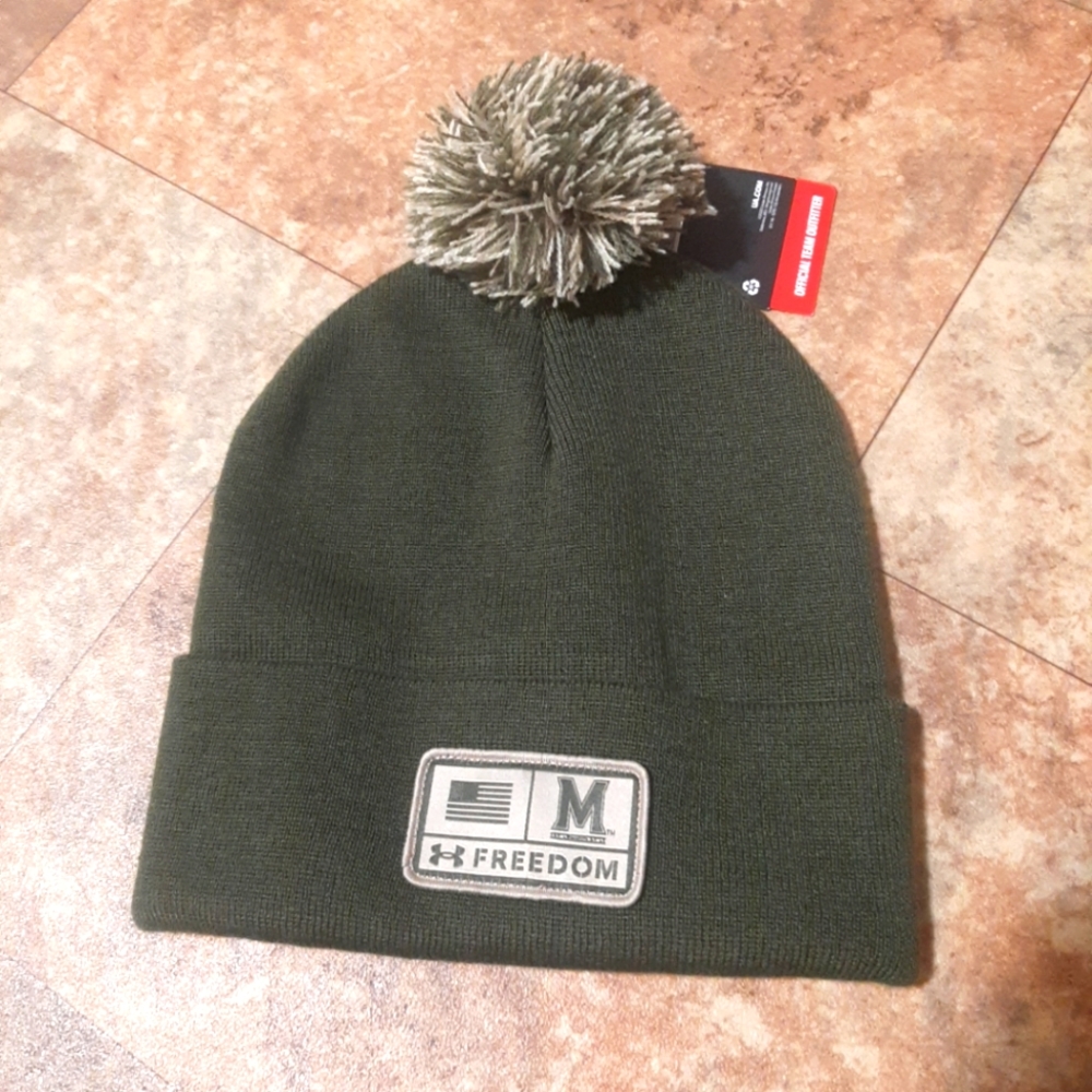 New. Under Armour Mayland Terrapins Olive Beanie.